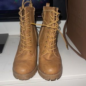 Tan chunky sole boots